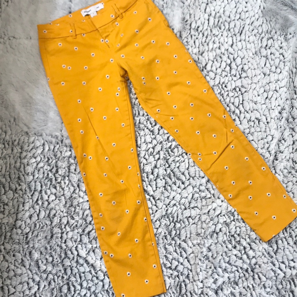 Daisy Embroidered Yellow Pixie Pants Old Navy